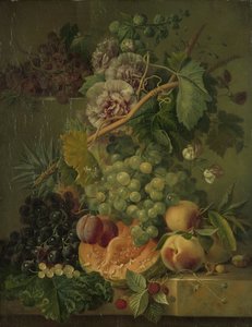 Stillleben mit Blumen und Früchten von Jonas Albertus Brandt