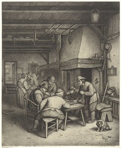 Bauerninterieur mit Triktrakspielern