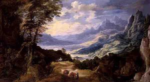 Landschaft mit Reisenden von Joos or Josse de The Younger Momper