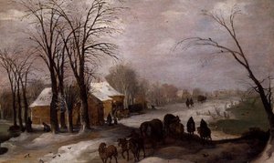 Reisende im Schnee von Joos or Josse de The Younger Momper