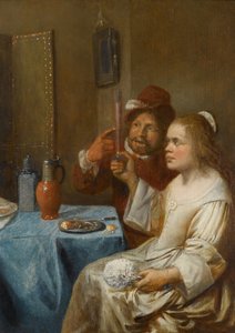 Ein Paar trinkt Wein von Joos van Craesbeeck