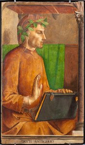 Abbild von Dante Alighieri (1265-1321), Dichter, italienischer Schriftsteller, Autor der Göttlichen Komödie von Joos van Gent (fl.1460 75)