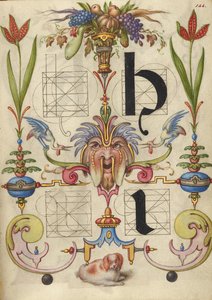 Anleitung zum Konstruieren der Buchstaben h und i von Joris Hoefnagel