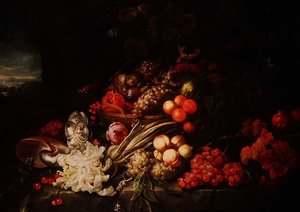 Stillleben mit einem Korb Früchte