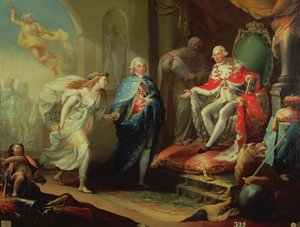 Godoy präsentiert Karl IV. den Frieden, 1796