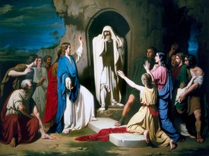 Die Auferstehung des Lazarus Gemälde von Jose Casado del Alisal (1832-1886) um 1855 Madrid. Museum der Königlichen Akademie von San Fernando. Spanien