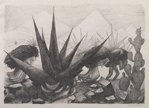 Indianer und Magney-Pflanzen von José Clemente Orozco