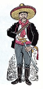 Mexikanische Revolution (1910-1920) - Salazar Amador, revolutionärer Anhänger von Emiliano Zapata - Holzschnitt von Jose Guadalupe Posada (1852-1913) von José Guadalupe Posada