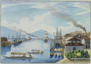 Mündung des Passig-Flusses, aus "The Flebus Album of Views In and Around Manila", ca. 1845