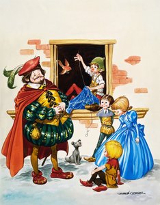 Junge näht am Fenster