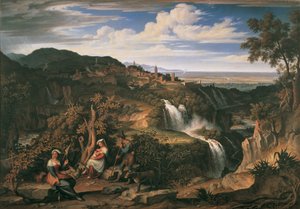 Die Wasserfälle von Tivoli bei Rom von Josef Anton Koch