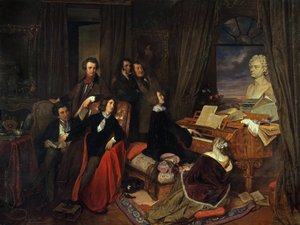 Liszt am Flügel von Josef Danhauser