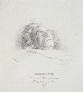Ludwig van Beethoven (1770-1827) auf seinem Sterbebett, 28. März 1827 von Josef Danhauser