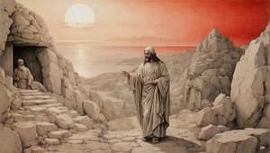 Jesus erweckt Lazarus vom Tode von Josef Johann Michel