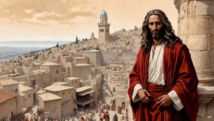 Jesus wurde vom Teufel auf die Tempelzinne gestellt - stürze Dich herab