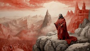 Jesus wurde vom Teufel auf einem Berg alle Reiche der Welt gezeigt - bete mich an von Josef Johann Michel