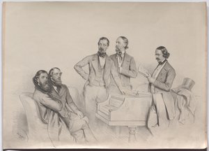 Österreichische Komponisten; Heinrich Proch, Franz von Suppé, Karl Binder, Anton Emil Titl, Anton Maria Storch von Josef Kriehuber