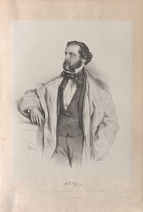Porträt des Opernsängers Achille De Bassini von Josef Kriehuber