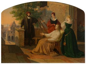 Die letzten Momente von Lucas van Leyden, 1843 von Josef Mánes
