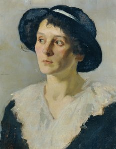 Dame mit schwarzem Hut