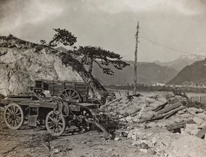 Album "Meine weltkriegs - Erinnerungen Südwestfront (Kärnten, Italien, Südtirol) 31/03/1915-12/11/1918 - Josef Zohles Wien": Militärpanzer auf dem Taglia von Josef Zohles