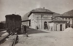 Album "Meine weltkriegs - Erinnerungen Südwestfront (Kärnten, Italien, Südtirol) 31/03/1915-12/11/1918 - Josef Zohles Wien": Bahnhof von Tolmezzo