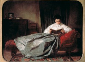 "Die Wiedergabe des Albums (?)". Gemälde von Josep Duran i Riera (1849-1928). 1872. Barcelona, Nationales Kunstmuseum von Katalonien. von Josep Duran Riera