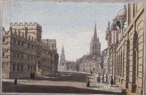Ansicht der High Street in Oxford, graviert von J. C. Stadler (fl.1780-1812), veröffentlicht 1793