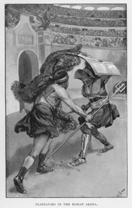 Gladiatoren in der römischen Arena (Lithografie) von Joseph (after) Finnemore