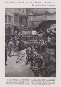 Der Bedarf an Pferdeambulanzen auf den Straßen von London (Lithografie) von Joseph (after) Finnemore