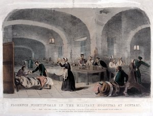 Florence Nightingale (1820-1910) im Militärkrankenhaus in Scutari während des Krimkriegs, 1856