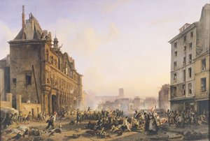 Angriff auf das Hôtel de Ville, 28. Juli 1830 von Joseph Beaume