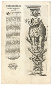 Säule mit Elefantenfigur, 1604 von Joseph Boillot