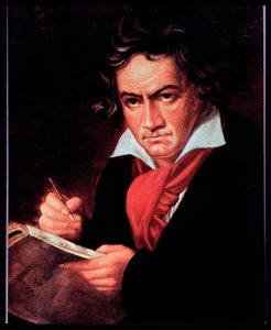 Porträt des deutschen Komponisten Ludwig van Beethoven, der die Missa solemnis schreibt