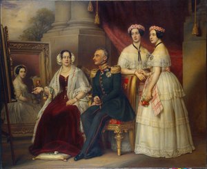 Familienporträt von Joseph, Herzog von Sachsen-Altenburg (1789-1868) von Joseph Carl Stieler