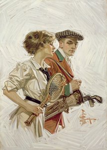 Golf oder Tennis?, ca. 1915 von Joseph Christian Leyendecker