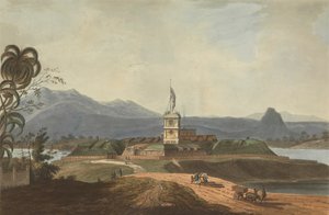 Südostansicht von Fort Marlborough, Benkulen, Sumatra, 1799