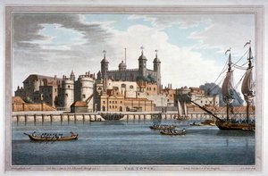 Südansicht des Tower of London mit Booten auf der Themse, 1795