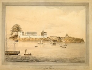 Ansicht von Bance Island, Sierra Leone, Afrika, um 1805 von Joseph Corry