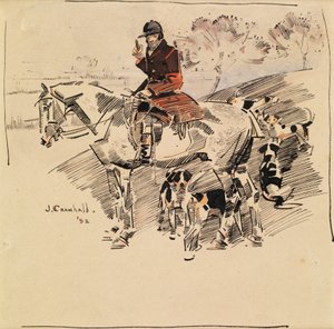 Jäger zu Pferd und Foxhounds