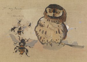 Eule und Bienen von Joseph Crawhall