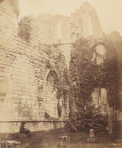 Fountains Abbey. Innenansicht des Kapitelsaals, 1850er Jahre von Joseph Cundall
