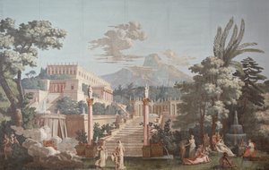 Tapetendesign, das Telemachus darstellt von Joseph Dufour