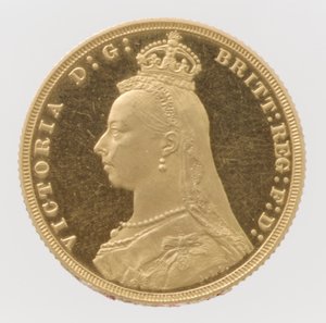 Queen Victoria Jubiläumskopf-Proof-Souverän, 1887 von Joseph Edgar Boehm