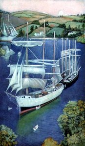 Brigs in Fowey, Cornwall von Joseph Edward Southall