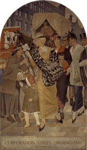 Corporation Street, Birmingham im März 1914 von Joseph Edward Southall