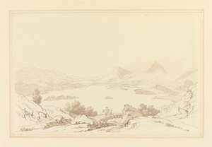 Gesamtansicht des Derwent Water Sees
