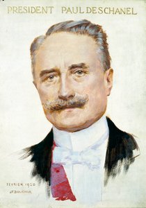 Porträt von Paul Deschanel (1855-1922), Präsident der Republik. Illustration von Joseph Felix Bouchor (1853-1937), Februar 1920. Paris. Musée Carnavalet