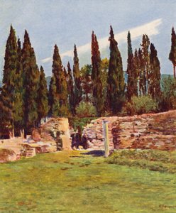 Rom: Villa Hadriana, Säulen des griechischen Theaters von Joseph Felix Bouchor