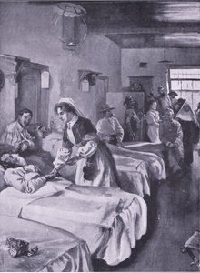 Burenkriegsgefangene im Palasthospital in Simonstown, Illustration aus After Pretoria: The Guerilla War, 1902